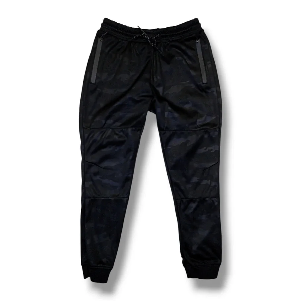Encrypted Black Animal Print‎ Cuffed Leg Sweat Pants Size XL